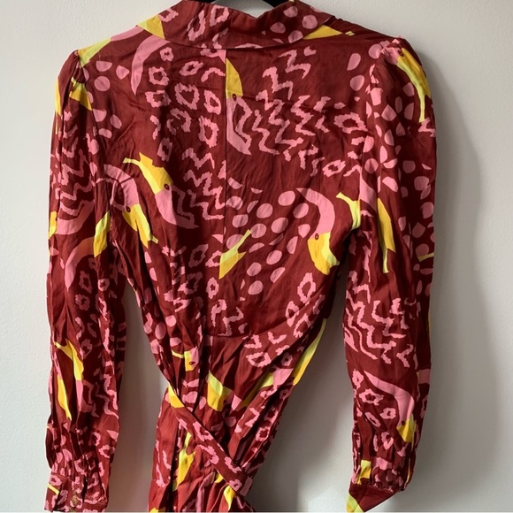 Farm Rio Toucanissimo Mini Dress Beaded Tassel Belt Sz XS NWT - Picture 7 of 9